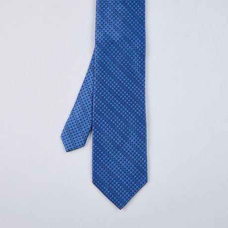Bright Neat Multi Silk Woven Tie // Blue