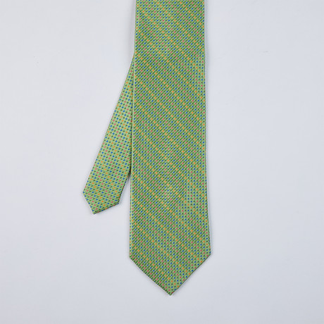 Bright Neat Multi Silk Woven Tie // Lime Green