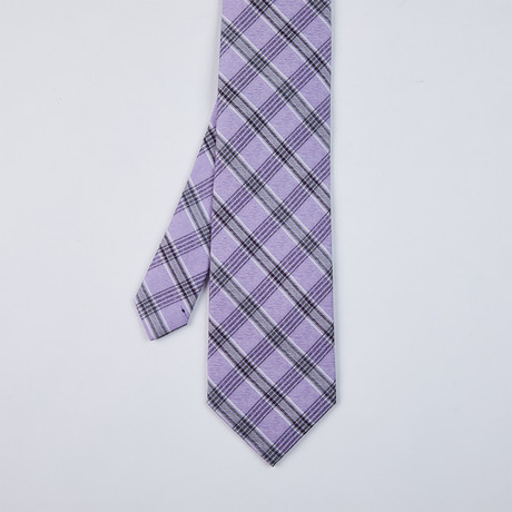 Shaded Plaid Design Tie // Lilac