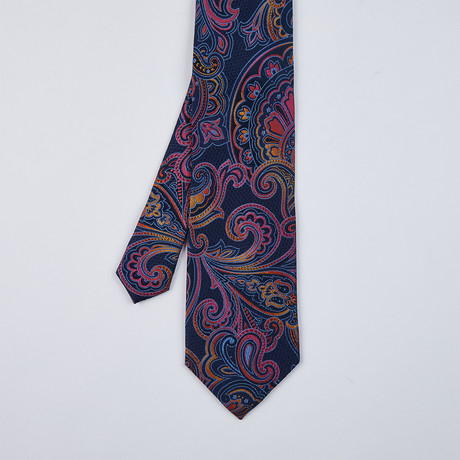 Multi Paisley Silk Woven Tie // Blue Multi