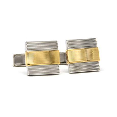 Two-Tone Rhodium Plated Cufflinks // Gold