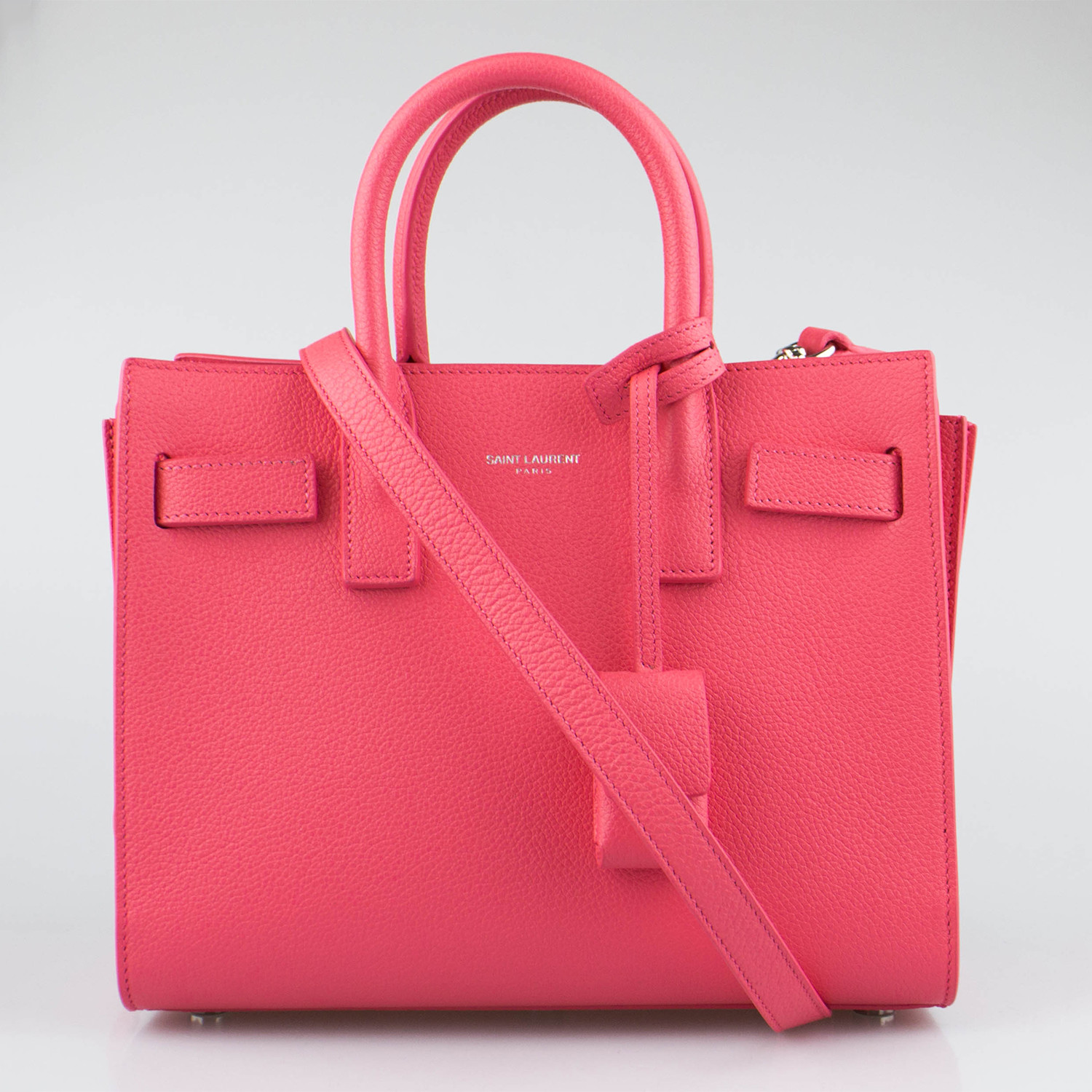 Saint Laurent Paris // Sac De Jour Grained Leather Handbag // Light Rose - Designer Women&#39;s ...