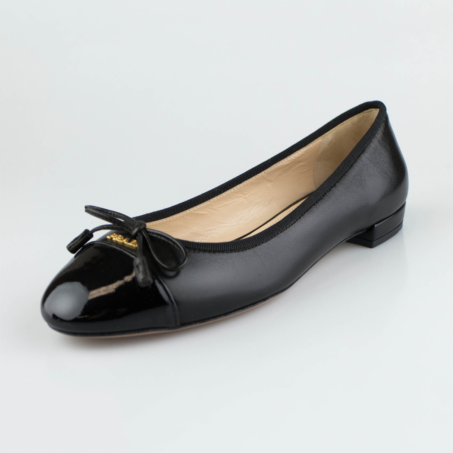 Prada // Leather Ballet Flats // Black (Euro: 35) - Designer Women's ...