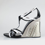 Prada // Leather Wedge Sandals // Silver (Euro: 35)