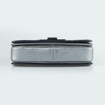 MCM // Mona Distressed Leather Small Handbag // Blue + Silver