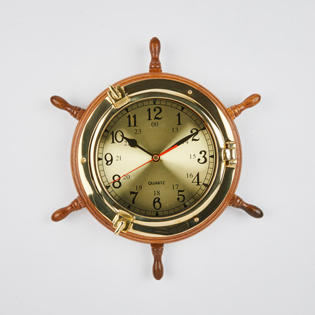 Porthole Ship Wheel Clock // Sydney