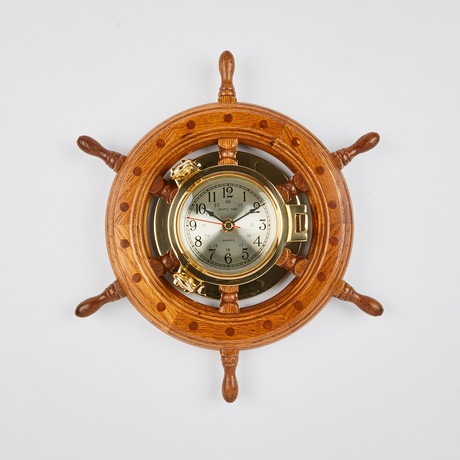 Porthole Ship Wheel Clock // Wharton
