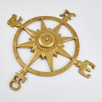 Antique Brass Compass Rose // 22"