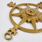 Antique Brass Compass Rose // 22"