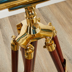 44" Polished Brass Telescope + Teak Tripod Stand