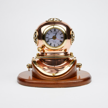 Brass Dive Helmet Clock