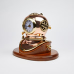 Brass Dive Helmet Clock