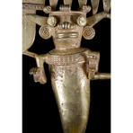 Pre-Columbian Gold Pendant // Twin Figure In Jaguar Teeth