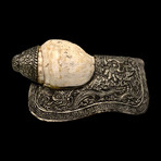 Sacred Tibetan Silver Conch Shell Trumpet // 1