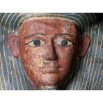 Egyptian Red Sarcophagus Lid Mask
