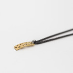 Brass Rectangle pendant // Gunmetal Chain