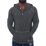 Ringside Fitness Tech Henley Hooded Pullover // Charcoal (XS)