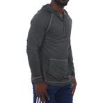 Ringside Fitness Tech Henley Hooded Pullover // Charcoal (S)