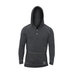 Ringside Fitness Tech Henley Hooded Pullover // Charcoal (S)