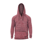 Ringside Fitness Tech Henley Hooded Pullover // Red (XS)