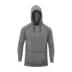 Warriors & Scholars // Ringside Fitness Tech Henley Hooded Pullover // Gray (L)
