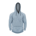 Warriors & Scholars // Ringside Fitness Tech Henley Hooded Pullover // Blue (XL)