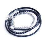 Wrap bracelet // Black + Silver (X-Small // 6.5")