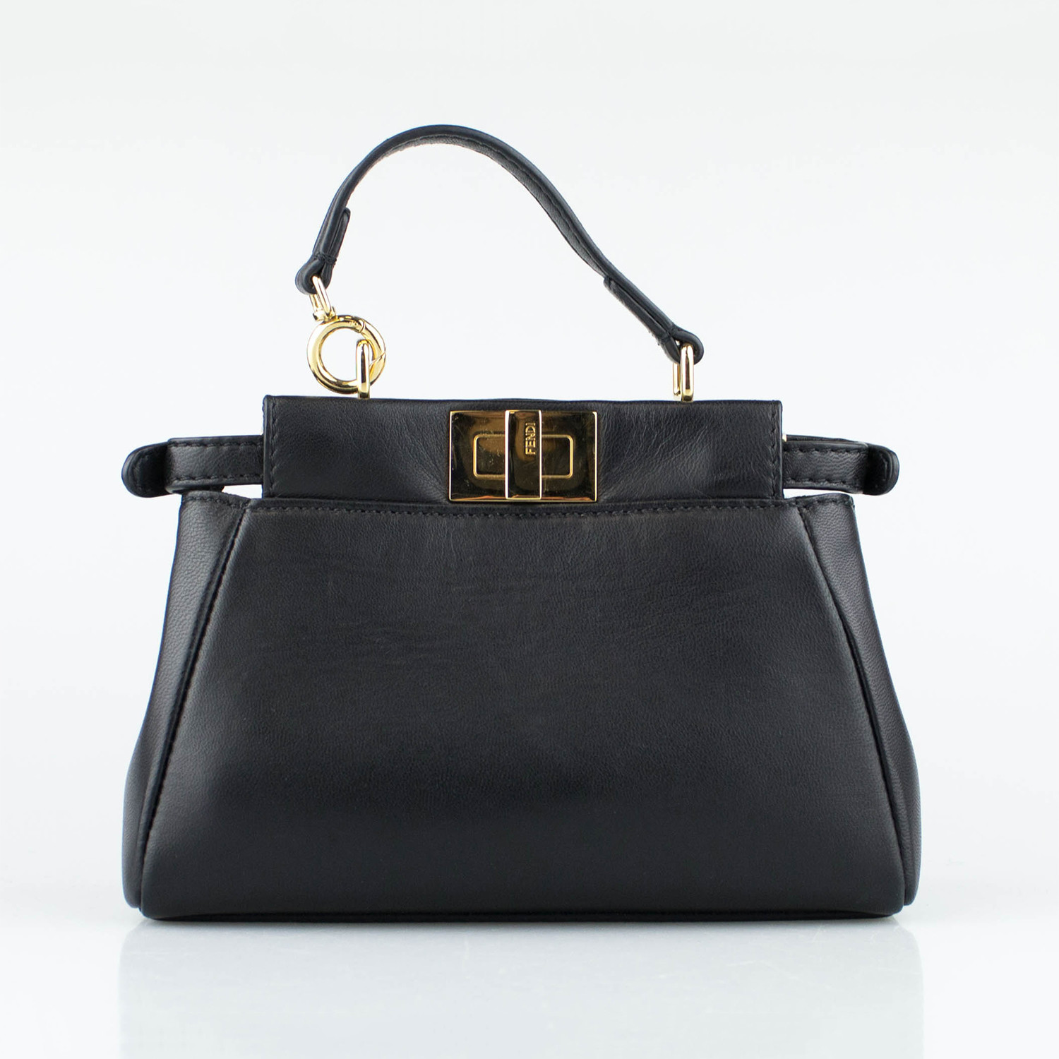 Micro Peekaboo Leather Messenger Bag // Black - Fendi - Touch of Modern