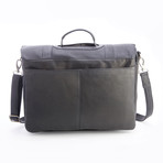 15" Laptop Satchel Brief // Colombian Leather (Black)