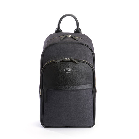 Power Bank Charging 15" Laptop Backpack // Flannel & Leather