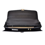 Italian Saffiano Leather Double Gusset Briefcase // Black