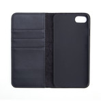 Suede Lined iPhone 7 Case // Genuine Leather (Black)