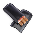 Three Slot Travel Cigar Case // Genuine Leather