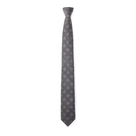 Stripes And Squares Tie // Gray + Light Gray
