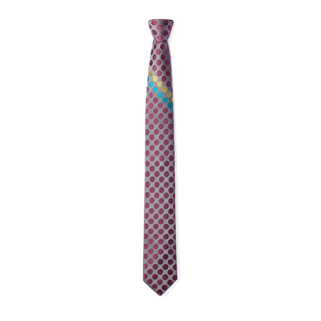 Contrast Dots Tie // Gray + Purple