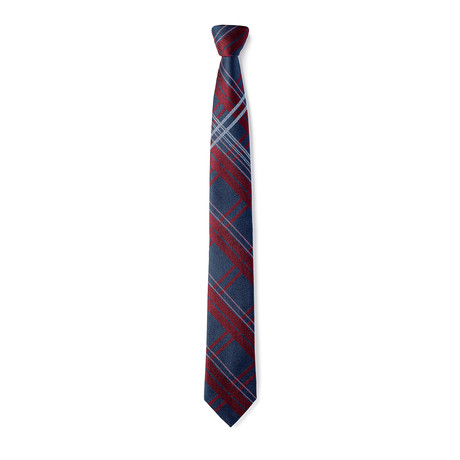 Large Plaid Tie // Red + Navy