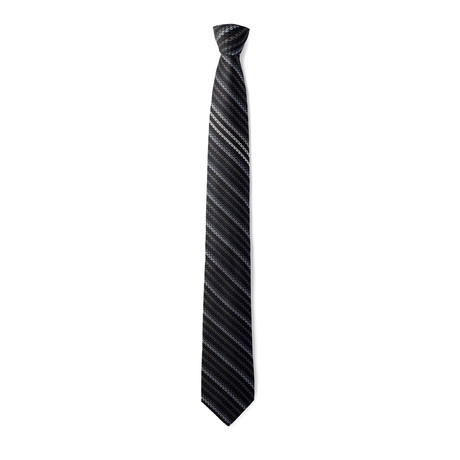 Gray Horizontal Stripe Tie // Black + Gray