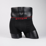Trunks // Black + Charcoal + Red // Pack of 3 (S)