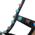 Valentino // Rockstud Rolling Turquoise Stone Slingbacks // Black (Euro: 34)
