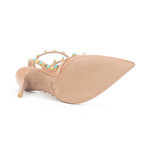Valentino // Rockstud Rolling Turquoise Stone Heels // Beige (Euro: 34)