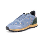 Valentino // Suede Lace Rockstud Sneakers // Blue (Euro: 34)