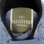 Valentino // Suede Lace Rockstud Sneakers // Blue (Euro: 34)
