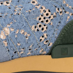 Valentino // Suede Lace Rockstud Sneakers // Blue (Euro: 34)