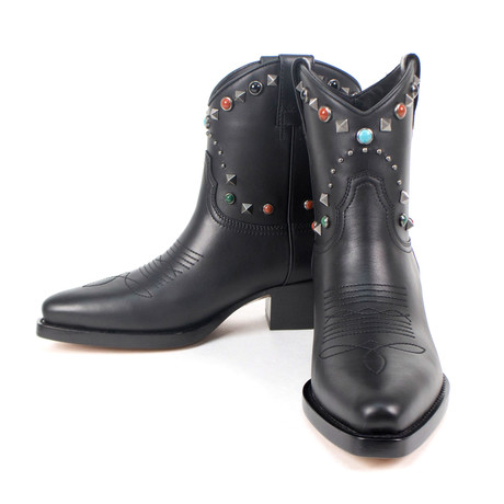 Valentino // Rockstud Multicolor Stone Boots // Black (Euro: 35)