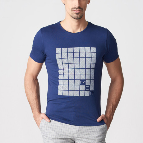 Josh Printed T-Shirt // Dark Blue (S)
