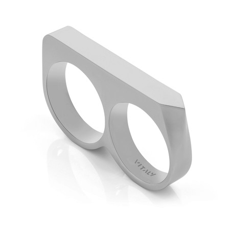 Treo Double-Finger Ring // Stainless Steel (Size 6)
