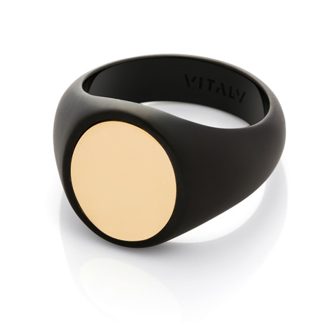 Pryde Ring // Matte Black + Polished Gold (Size 6)