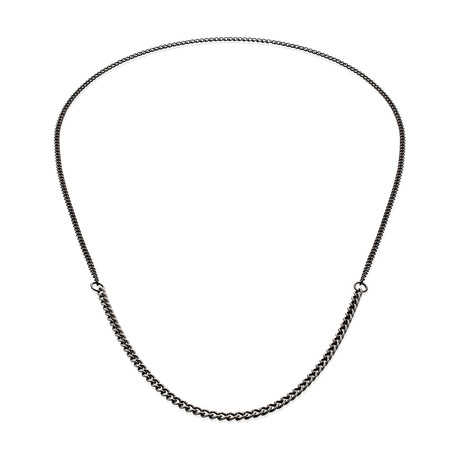 Binary Necklace // Matte Black + Antiqued Steel