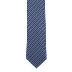 Ermenegildo Zegna // Striped Silk Woven Neck Tie // Navy