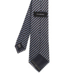 Ermenegildo Zegna // Striped Woven Silk Tie // Brown + Blue